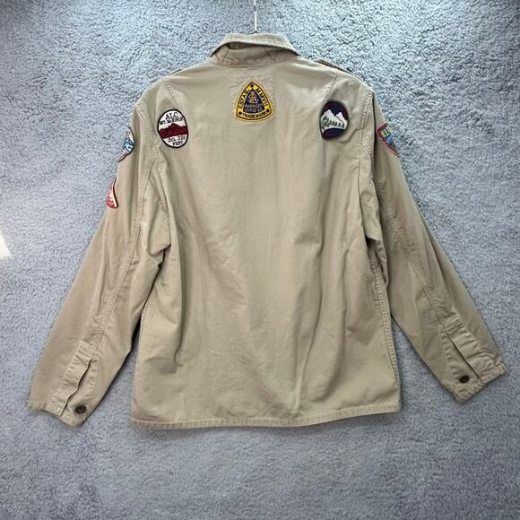 American Living Military Jacket Men's Medium Patches Button Up Outdoors Active - Picture 6 of 16